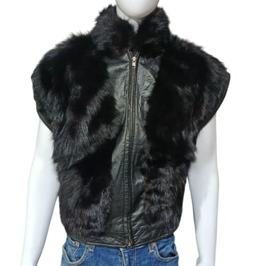 Vintage Leather Fur Vest | Original Fur Leather Jacket 