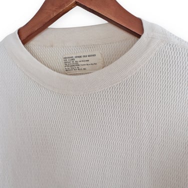 vintage undershirt / army long john / 1970s Army cotton thermal undershirt Vietnam War long sleeve Medium 