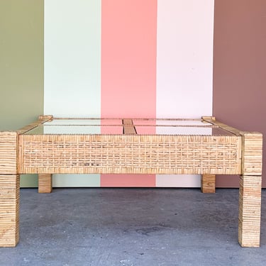 Baldwin Style Rattan Wrapped Coffee Table