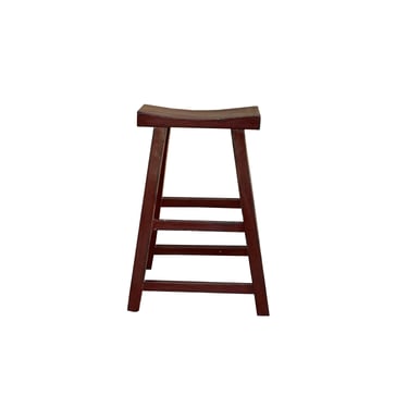 Simple Distressed Semi Gloss Brick Red Tall Wood Stool Bar Stool ws3229E 