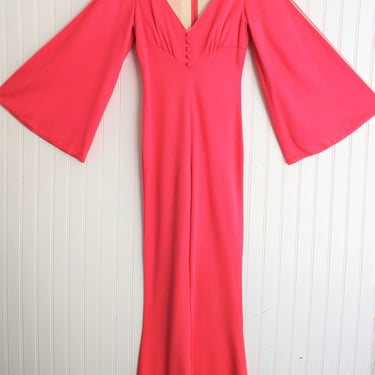 Funky - 1960 to 70s - Hot Pink - Bell Botton - Split Bell Sleeve - by "Funky"  Estimated size 2/4 