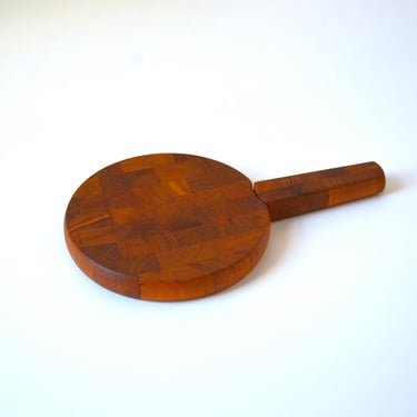 Vintage Danish Modern Cheese Cutting Board with Hidden Knife Handle Designed by Jens Quistgaard for Dansk, Larger 6.75