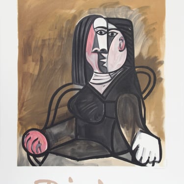 Femme Assise dans un Fateuil by Pablo Picasso, Marina Picasso Estate Lithograph Poster 