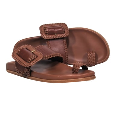 Marion Parke - Cognac Leather Sandals w/ Buckle Sz 6