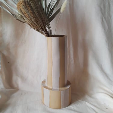 Hand-Built Ceramic Platform Vase