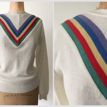 Vintage early ‘80s rainbow sweater | vintage rainbows, Pride, XS/S 