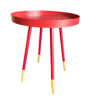 Red Round Side Table