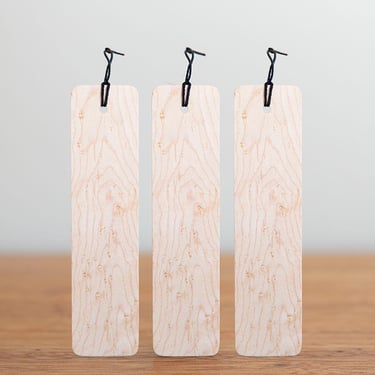 Set of 3 Bookmarks, choose from walnut & birdseye maple, great gift for readers and bookworms 