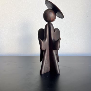 MCM Scandinavian Rosewood Angel Figurine 