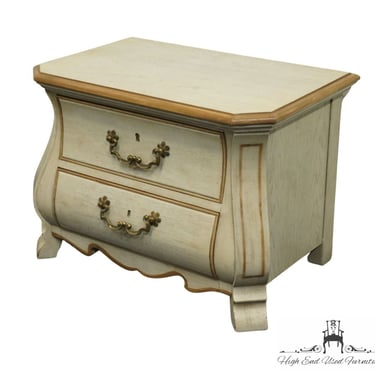 DREXEL FURNITURE Cream / Off White French Provincial 28" Two Drawer Bombe Nightstand 784-441 