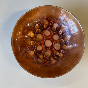 Brown enamel Plate w/Spots