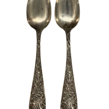 J D & S M Knowles Co Sterling Silver Serving Spoon Aeolian Pattern, 1882 