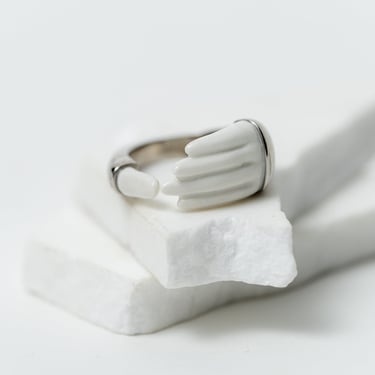 Hand Grab Porcelain Ring