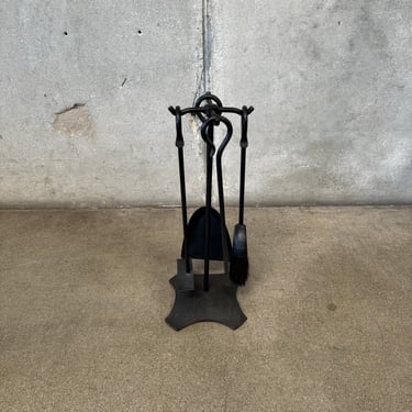 Mid Century Iron Fire Tool Set