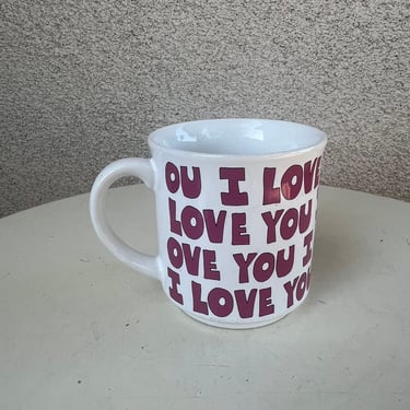 Vintage ceramic coffee mug “I Love You” by Recycled Paper Products 
