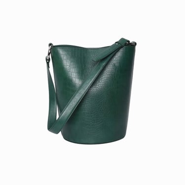 Bucket bag, green croc