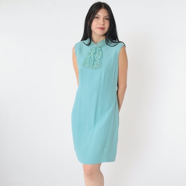驚きの価格 Dress Paisley Blue 60s Midi Shift Retro Sleeveless Dress Mod 洋書