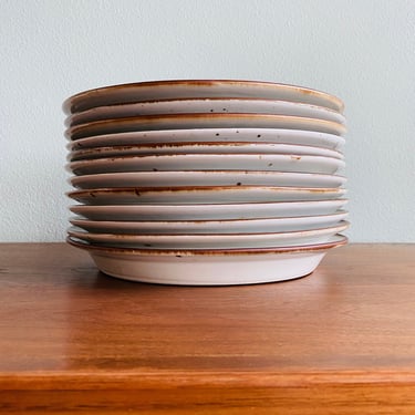 Dansk Brown Mist dinner plate / Niels Refsgaard design / speckled vintage dinnerware 