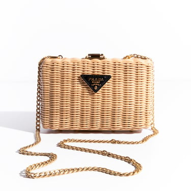 PRADA Mini Wicker Clutch