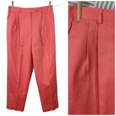 Vintage Talbots Dress Pants Size 16 Petite Brooks Brothers Bright Salmon Pink 