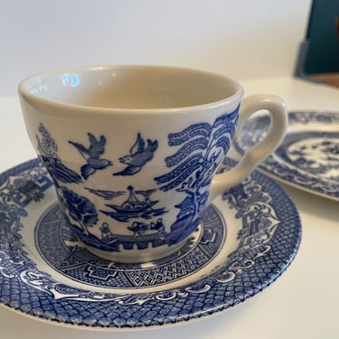 English Ironstone Tea Cup with Saucer and Small Plate 