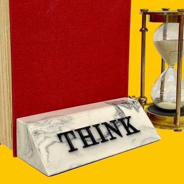 Vintage IBM Think Desk Plate Retro 1970s Contemporary + Computers + Thomas J Watson + Office Decor + Tabletop Desk Decoration + Home Decor 