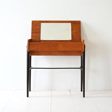 Vintage Scandinavian Teak Lift-Top Table with Storage Compartment, 1960s Entryway Console 