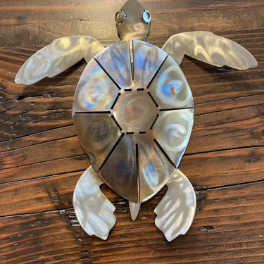 Sea Turtle, 8&quot;, stainless steel, hand-made by Chris Erney