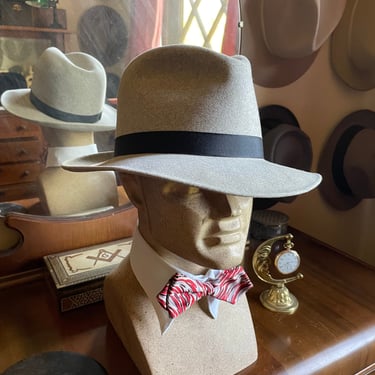 Vintage 1940s Men’s Grey Royal Stetson Fedora Hat - Size Large 7 1/2 Oval Long 