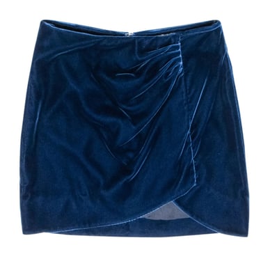 Derek Lam - Teal Blue Velvet Mini Skirt Sz 00