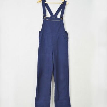 Workwear Dungarees French Cotton Overalls Bibs Navy Blue / Light Blue - Unisex - XS S M L - Boilersuit 