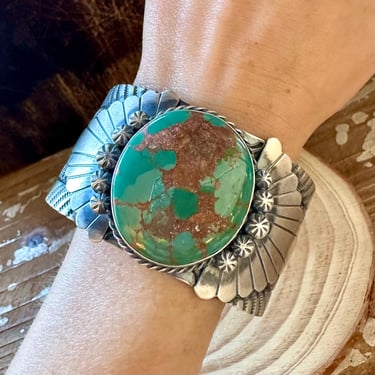 RICK ENRIQUEZ NAVAJO Royston Turquoise Sterling Silver Cuff 118g | Native American Statement Jewelry, Indigenous, Southwest 