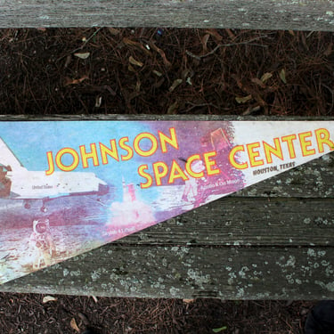Johnson Space Center Souvenir Felt Pennant - 30" Vintage Souvenir Felt Pennant - Felt Banner | FREE SHIPPING 