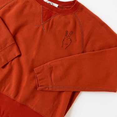 Embroidered Peace Sweatshirt in Rust