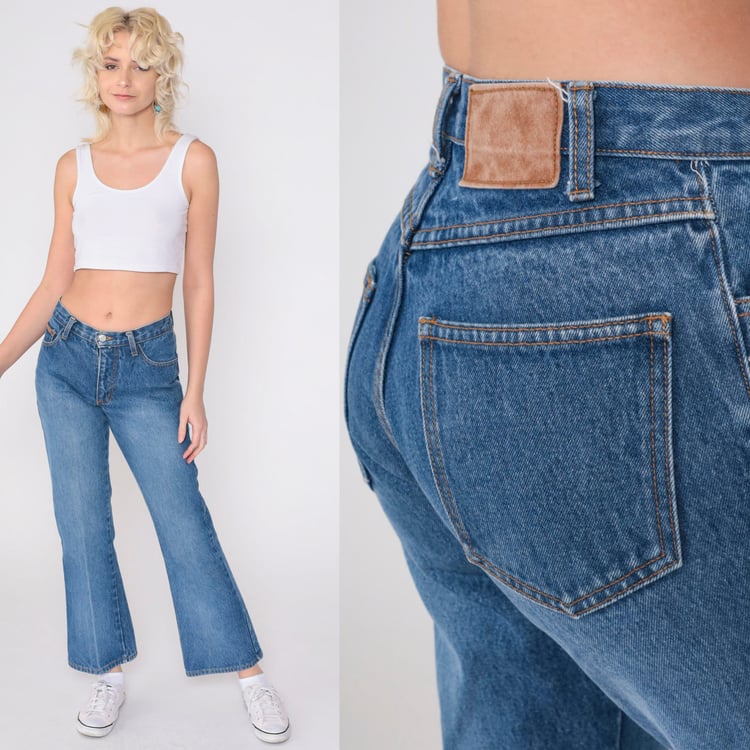 Flared Blue Jeans 90s Y2K Mid Rise | Shop Exile - Tucson, AZ | ATTIC