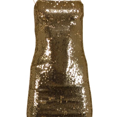 Alice & Olivia - Pale Gold Sequined Mini Dress Sz 4