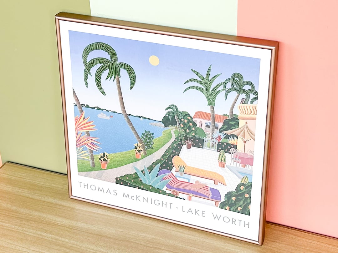 Thomas McKnight Lake Worth Lithograph | Palm Beach Regency