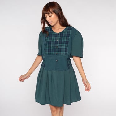 green emerald velvet dress Bailey Boys Toddler Girls Navy Blue & Green Watson Holiday Plaid Dress   Best Dressed Child