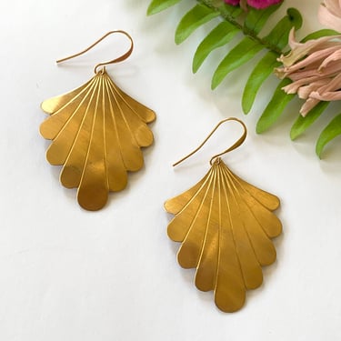 Brass Fan Earrings