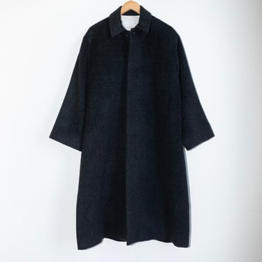 Brushed Car Coat in Black Melange