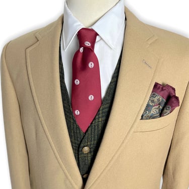 Vintage STANLEY BLACKER 100% Wool Flannel Blazer ~ size 40 Long ~ jacket / sport coat ~ Preppy / Ivy League / Trad ~ 
