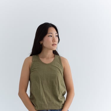 Vintage Olive Green Tank Top | Army Military 40s WW2 Undershirt | S | TGR017| 