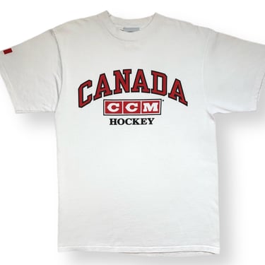 Vintage 90s CCM Canada Hockey National Team Graphic T-Shirt Size Large 