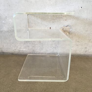 &quot;S&quot; Shaped Lucite Side Table