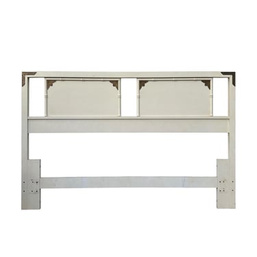 Chinoiserie Queen Headboard by Thomasville Furniture - Vintage Faux Bamboo & Asian-Inspired Brass Hollywood Regency Style 