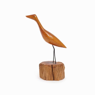 Cpt. Arnold Daniels Wooden Bird Vintage Hand Carved Solid Wood Figurine Sculpture 