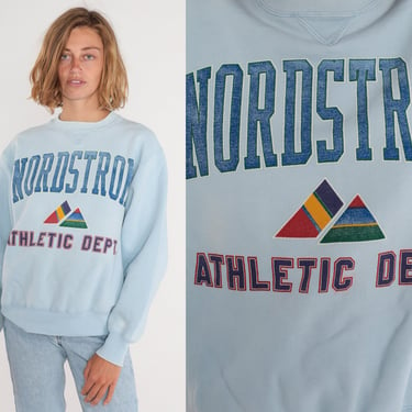 Nordstrom Sweatshirt 90s Blue Sweatshirt Pullover Crewneck Sweater Logo Athletic Dept Graphic Shirt Retro Streetwear Vintage 1990s Medium M 