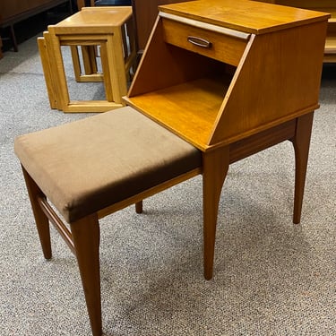 Item #DB150 Mid Century Modern Teak Side Table / Bench c.1960