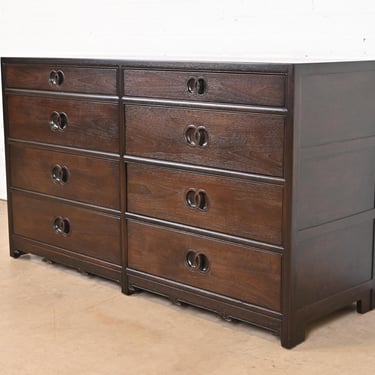 Michael Taylor for Baker Far East Collection Walnut Double Dresser, Newly Refinished