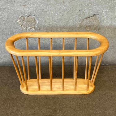 Vintage Hardwood Arthur Umanodd Style Magazine Rack